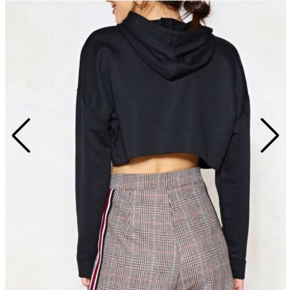 Nasty Gal Cropped Hoodie Sweater Size L - Picture 7 of 7